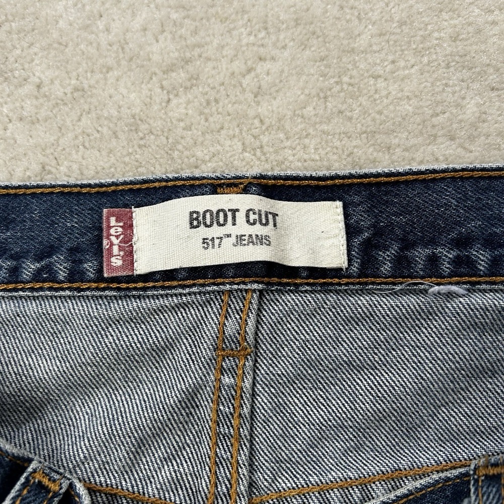 Levis 517 Jeans Mens 34x33 Bootcut 100% Cotton Blue Denim Dark - Picture 7 of 9